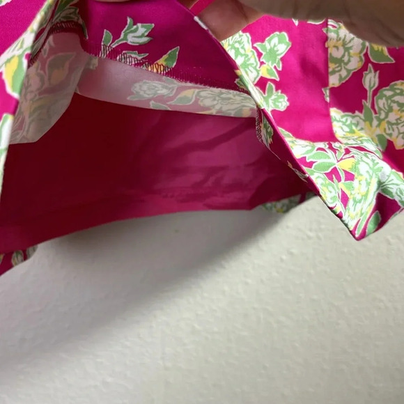 Brooks Brothers 346 Sleeveless Cotton Floral Shift Dress Pink Green size 8 - Picture 9 of 13